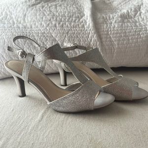 womens silver heels